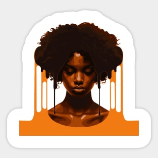 Afrocentric Woman Dripping With Melanin Sticker